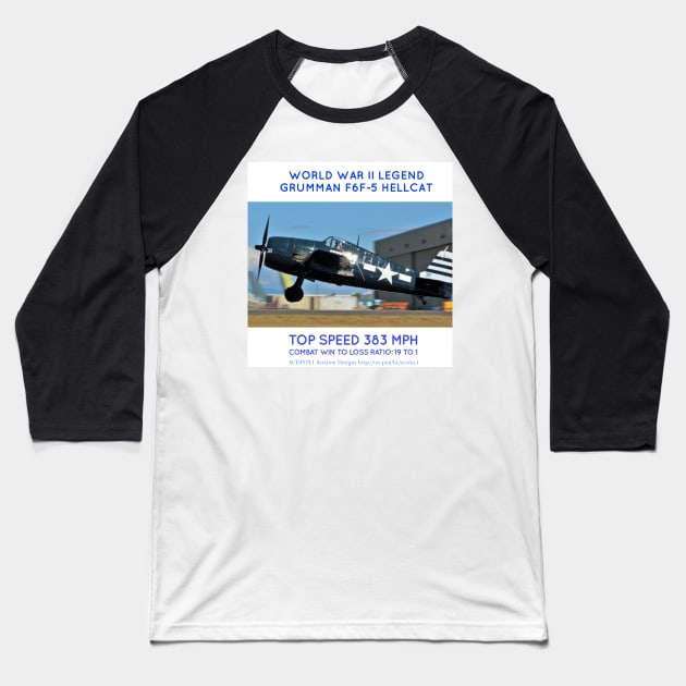 Grumman F6F Hellcat Baseball T-Shirt by acefox1